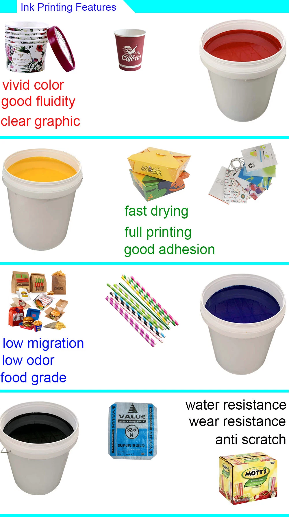 BOPP Pet Shrink Film Surface Gravure Printing Water Based Printing Ink